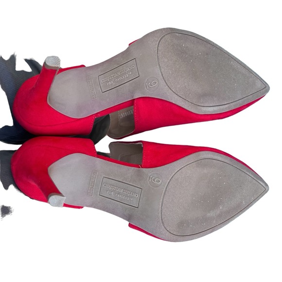 Christian Siriano “Keira” Women’s Red Faux Suede Heels 9 - Picture 10 of 14